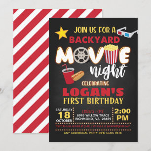 Movie Birthday-inbjudan Inbjudningar