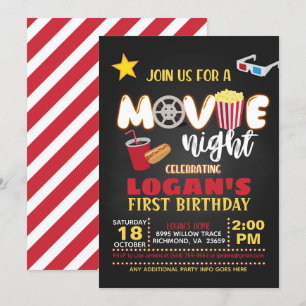 Movie Birthday-inbjudan - Red Inbjudningar
