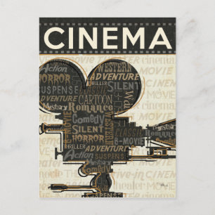 Movie Camera Reel Vykort