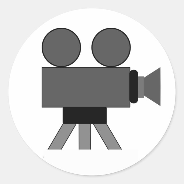 Movie Camera Runt Klistermärke (Framsida)