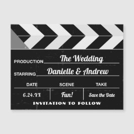 Movie Clap Board Black White Bröllop spara datum