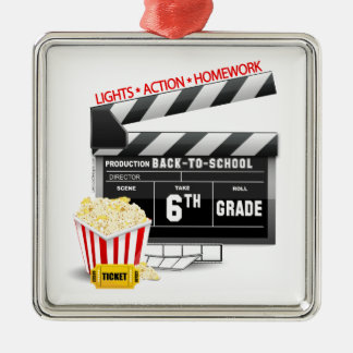 Movie Clapboard 6e Klass Julgransprydnad Metall