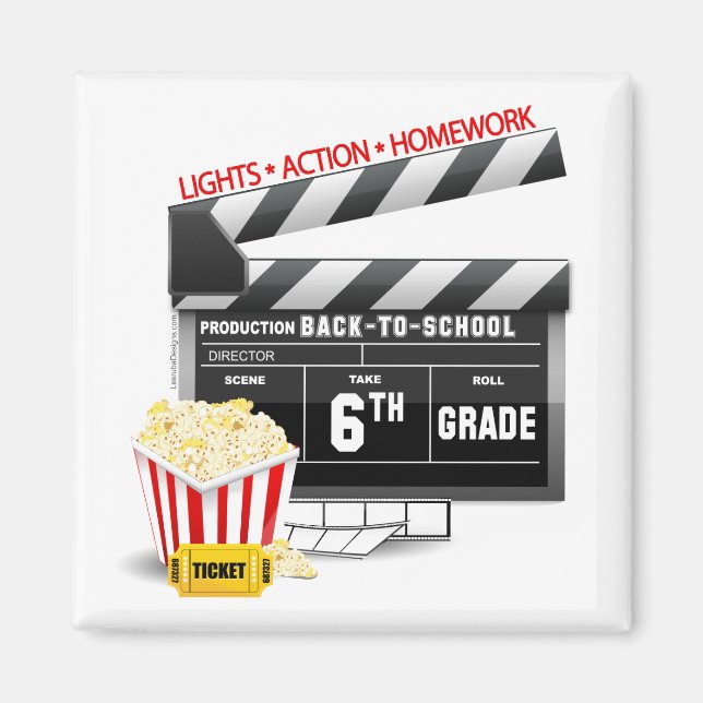 Movie Clapboard 6e Klass Magnet (Framsidan)