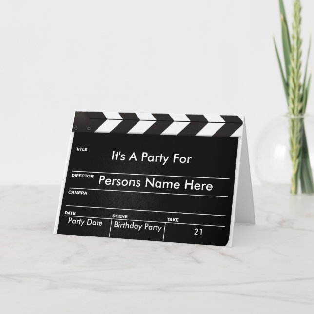 Movie Clapper-inbjudan Inbjudan (Framsida)