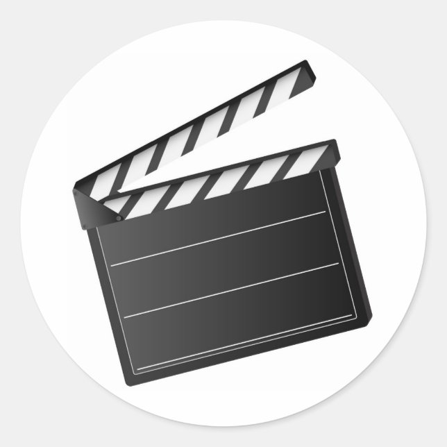 Movie Clapper Runt Klistermärke (Framsida)