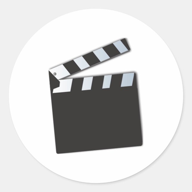 Movie Clapperboard Runt Klistermärke (Framsida)