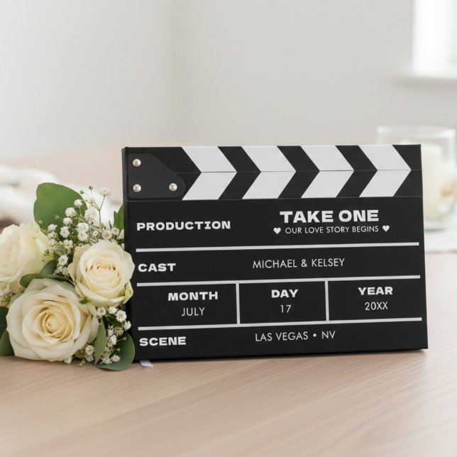 Movie Film Clap Board Wedding Gästböcker (Skapare uppladdad)
