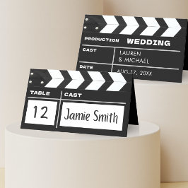 Movie Film Clap Board Wedding Reception Table Placeringskort