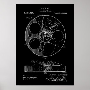 Movie Film Reel Patent Poster