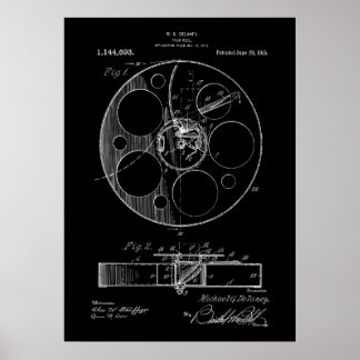 Movie Film Reel Patent Poster