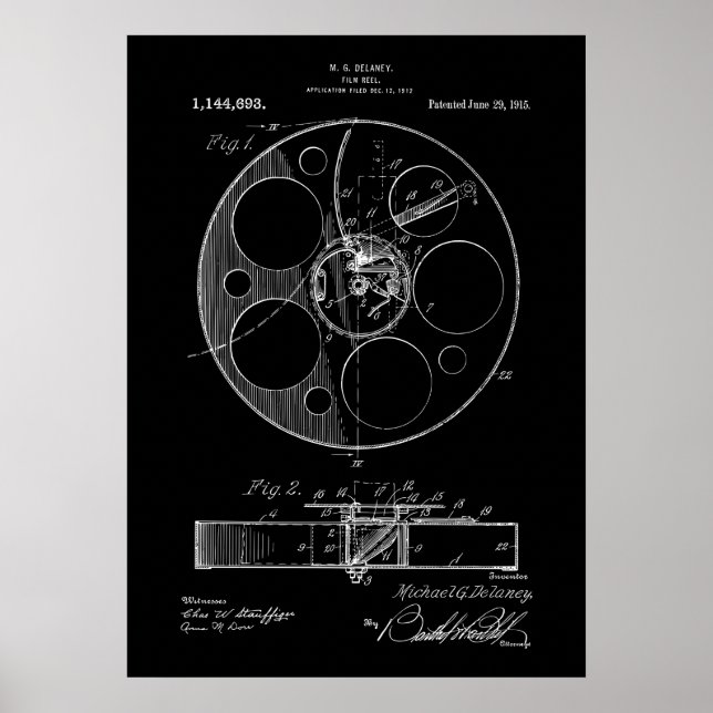 Movie Film Reel Patent Poster (Framsidan)