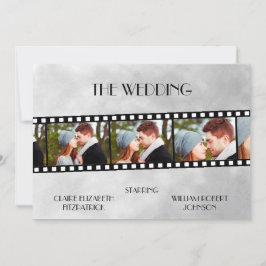 Movie Film Strip Photo Collage Wedding-inbjudan Spara Datumet