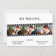 Movie Film Strip Photo Collage Wedding-inbjudan