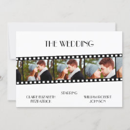 Movie Film Strip Photo Collage Wedding-inbjudan Spara Datumet