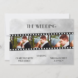 Movie Film Strip Photo Collage Wedding-inbjudan Spara Datumet