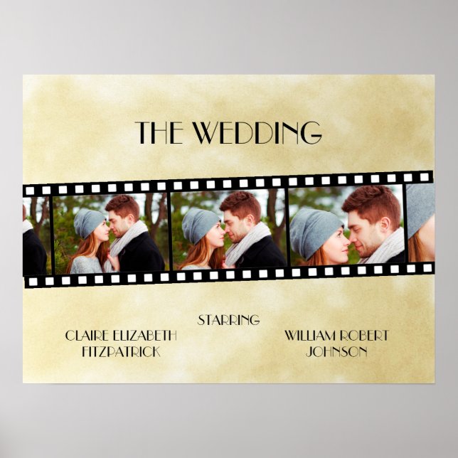 Movie Film Strip Photo Collage Wedding Welcome Poster (Framsidan)