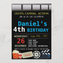 MOVIE FÖDELSEDAGSFEST INBJUDAN