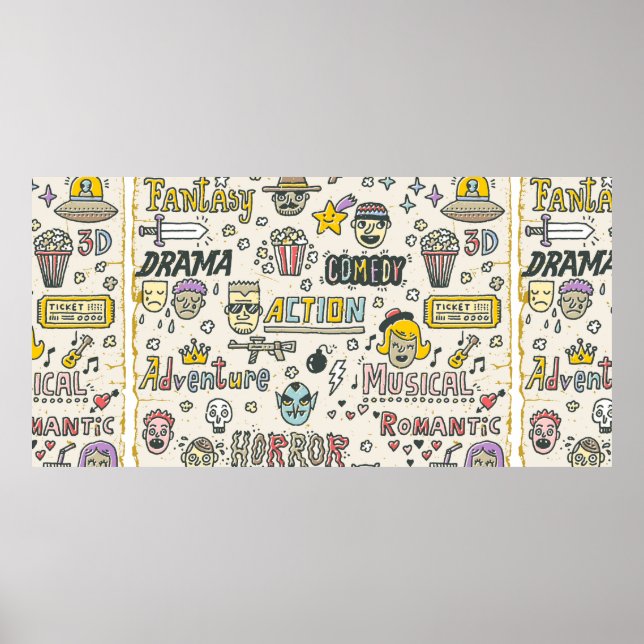 Movie Genres. TV-program, seriens underbara Doodle Poster (Framsidan)