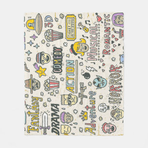 Movie Genres: TV Visar Doodle Set Fleecefilt