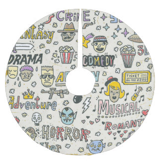 Movie Genres: TV Visar Doodle Set Julgransmatta Borstad Polyester