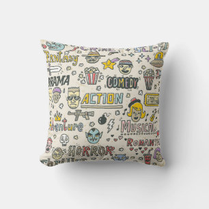 Movie Genres: TV Visar Doodle Set Kudde