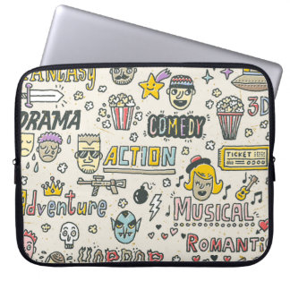 Movie Genres: TV Visar Doodle Set Laptop Fodral
