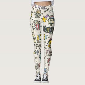 Movie Genres: TV Visar Doodle Set Leggings