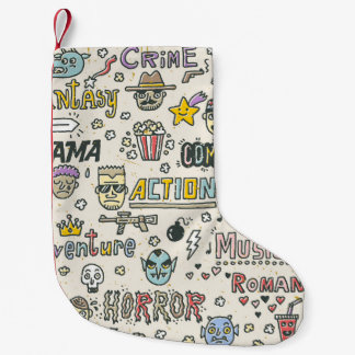 Movie Genres: TV Visar Doodle Set Liten Julstrumpa