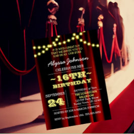 Movie Ljus Gult Sweet 16-inbjudan Inbjudningar