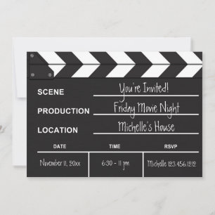 Movie Nght Clapboard-inbjudan Inbjudningar