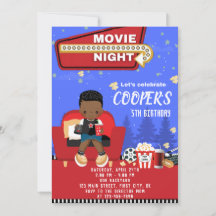 Movie Night 1 Birthday-inbjudningskort