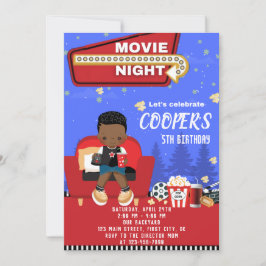 Movie Night 1 Birthday-inbjudningskort