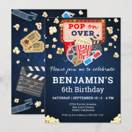 Movie Night Birthday Inbjudningar