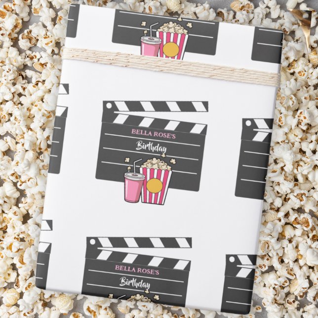 Movie Night Birthday Party For Girls Presentpapper (Skapare uppladdad)