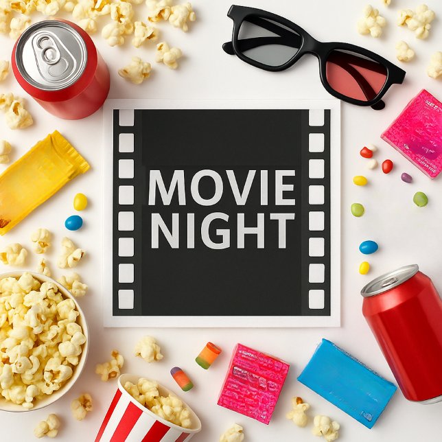 Movie Night  | Black & White Film  Pappersservett (Skapare uppladdad)