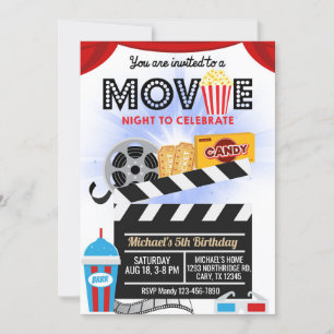 Movie night Boy-inbjudan. Inbjudningar