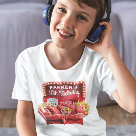 Movie Night Cinema Birthday Red Soffa Anpassningsb T Shirt