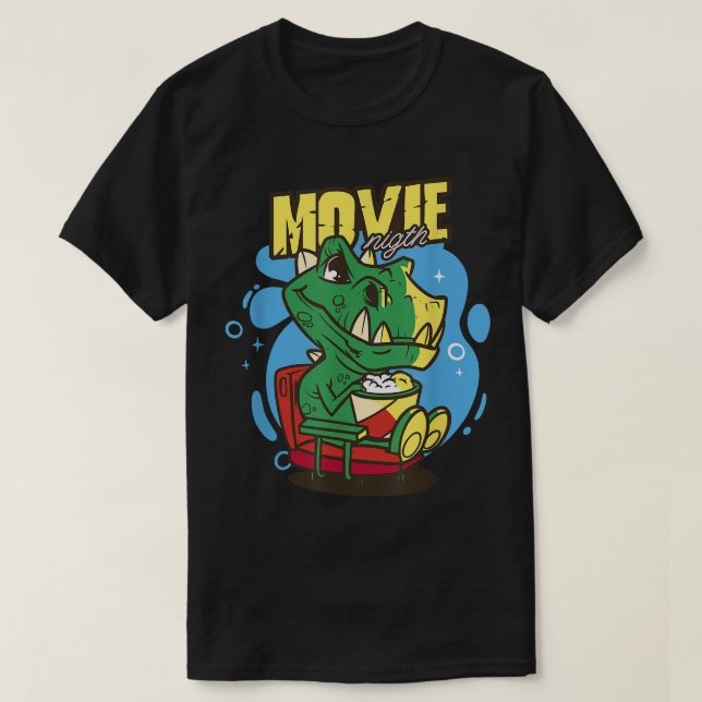 Movie night Dinosaur T-Shirt (Design framsida)