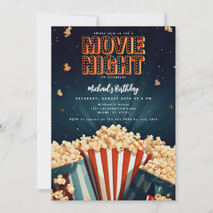 Movie Night Födelsedagsfest inbjudan