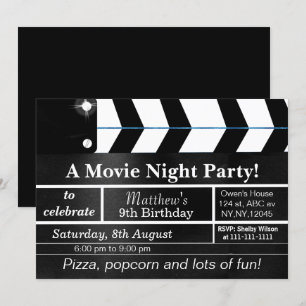 Movie Night Födelsedagsfest inbjudan