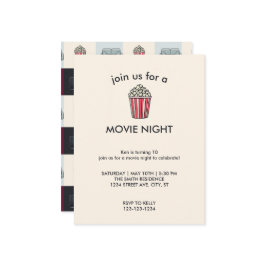 Movie Night Födelsedagsfest inbjudan