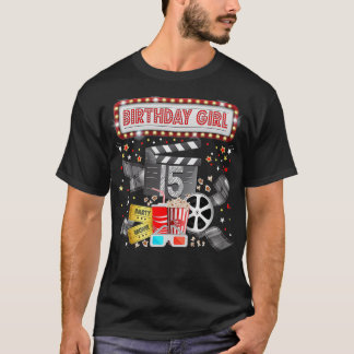 Movie Night Födelsedagsfest Pajama Slumber Popcorn T Shirt