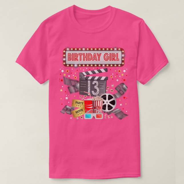 Movie Night Födelsedagsfest Pajama Slumber Popcorn T Shirt (Design framsida)