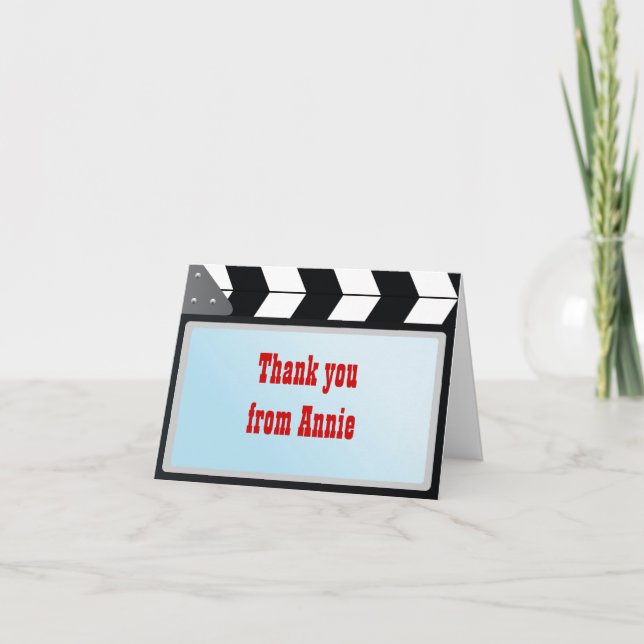 Movie Night Födelsedagsfest Tackkort Card (Framsida)