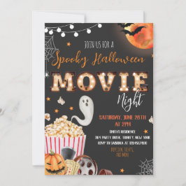 Movie Night Halloween fest Inbjudningar