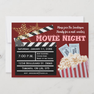 Movie Night-inbjudan för Helgdagarna Inbjudningar