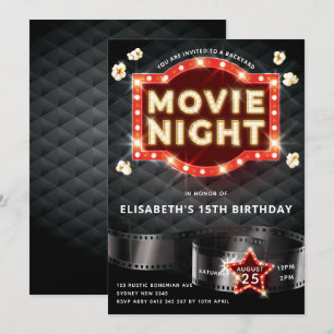 Movie Night Luxury Backyard Inbjudningar