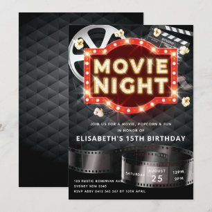 Movie Night Luxury Inbjudningar