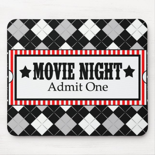 *Movie Night* Movie Biljett Mousepad Musmatta (Framsidan)