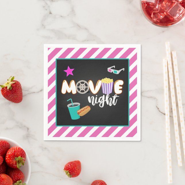 Movie Night Napkin - Girl Pappersservett (Insitu)